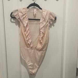 Victoria's Secret Pink Ruffled Bodysuit